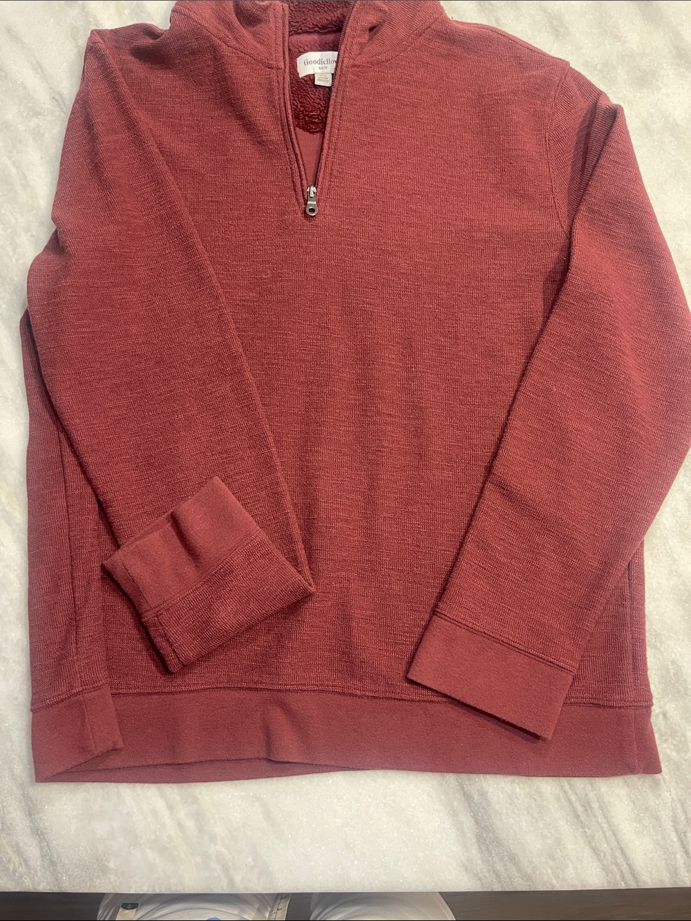 Goodfellow & Co Men's Half-Zip Sweater in Brick Red